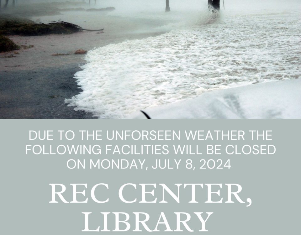 City Library, Rec Center, and Pool will be closed Monday, July 8th.